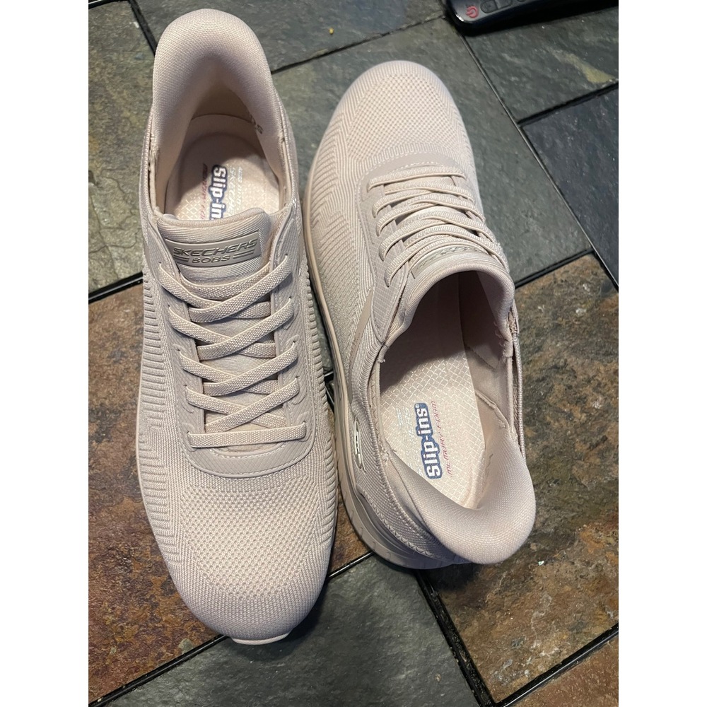 Skechers Bobs Sport Squad Chaos Hands Free Slip-ins Natural Beige  Womens 9.5
